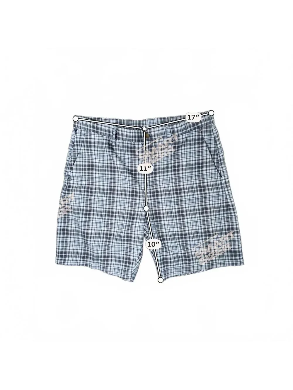 Callaway Men's Blue and Black Plaid Performance Golf Shorts - Size 34